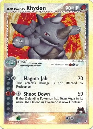 Team Magma v Aqua Team Magma's Rhydon #11/95 reverse holo